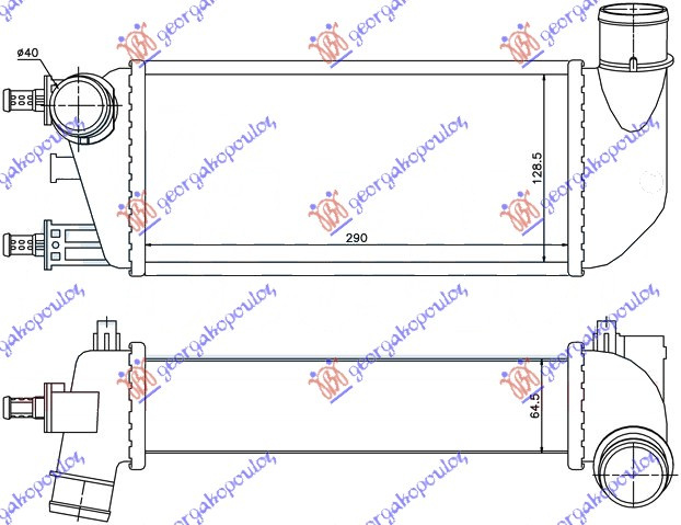 Интеркулер 1,3 JTDM-JTD (29x13x6,4)