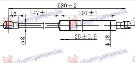 Амортизер (еден) хауба (583L-400N)