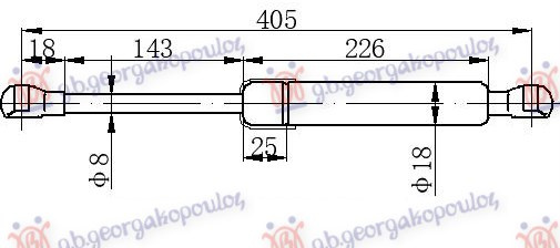 Амортизер (еден) багажник врата (405L-420N)