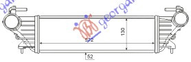 Интеркулер 0,9 TURBO-1,3 JTD (570x