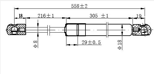 Амортизер (еден) багажник врата (558L-470N)