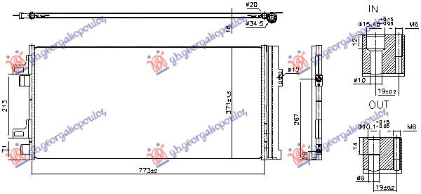 Ладилник за клима 2.3 дизел MULTIJET (773x371x16)