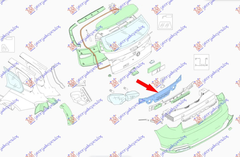 Заден панел / челен лим караван (Оригинал)
