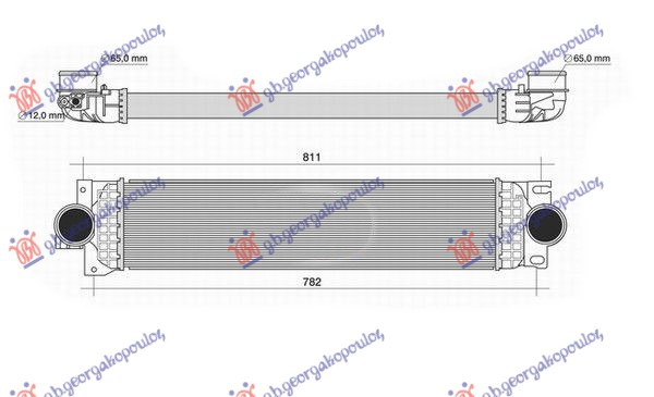 Интеркулер 1.5-1.6 TDCi - 2.0 ( T7CE) TDCi дизел (655x155x40)