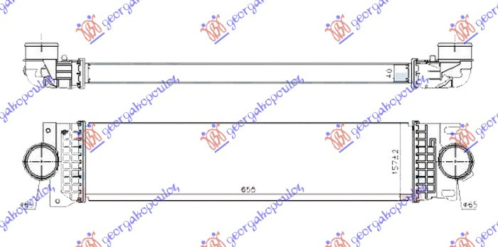 Интеркулер 1.0 EcoBoost бензин (655x160x40)