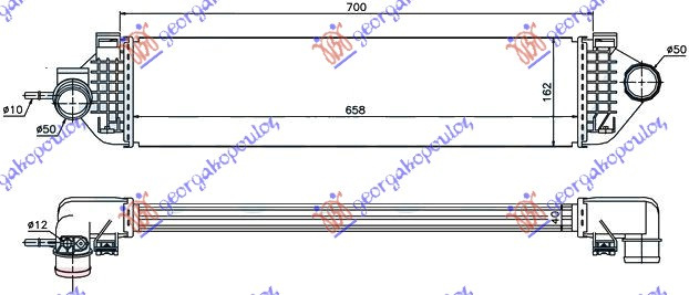 Интеркулер 1,6-16V TURBO (655x156x40)