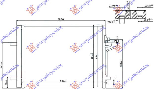 Ладилник за клима 1,6i-16V-2,0ST-2,0TDCi (58.5x44