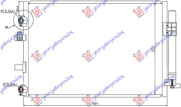 Ладилник за клима 1.6 TDCi (57,2x33,8)