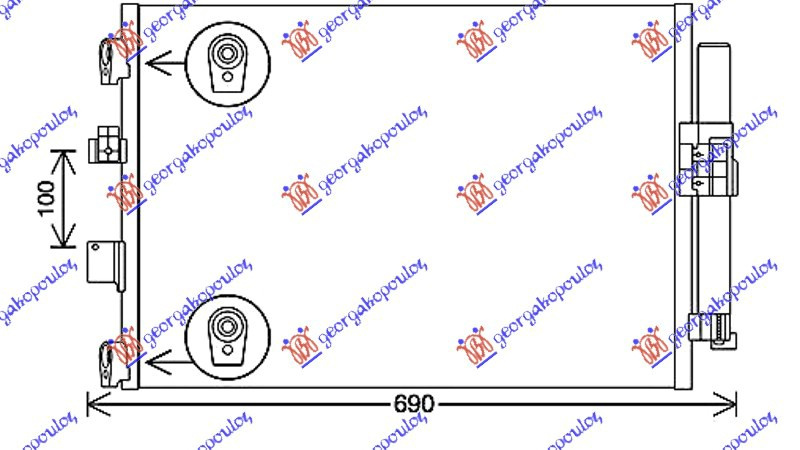 Ладилник за клима 1.0 EcoBoost бензин 1.5/1.6 TDCi дизел (591x378x16)