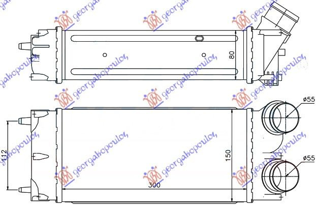 Интеркулер 1,6-16V VTI THP (300x150x80)