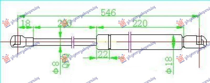 Амортизер (еден) багажник врата 5 врати (549L-425N)