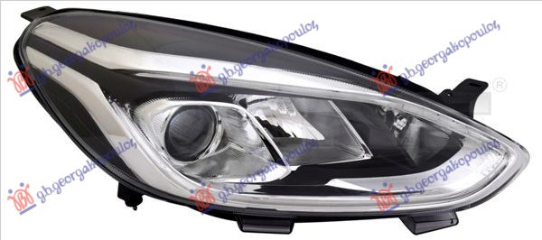 Фар електричен (H7/H1) со LED дневно светло (со мотор) (E) (TYC)