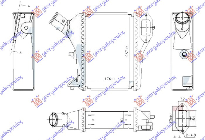 Интеркулер 1.6 i-DTEC дизел (175x255x62)