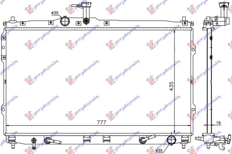 Ладилник за мотор 2.4i 16v бензин - 2.5 TDCi дизел (автоматски менувач) (435x775x16)