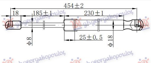 Амортизер (еден) багажник врата (454L-350N)