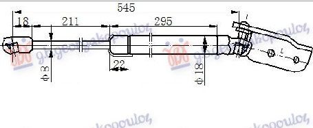 Амортизер (еден) багажник врата (546L-600N)