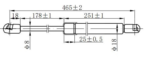 Амортизер (еден) хауба (465L-285N)