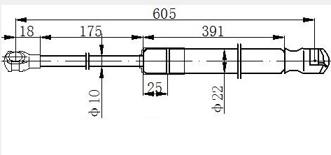 Амортизер (еден) багажник врата (605L-675N)