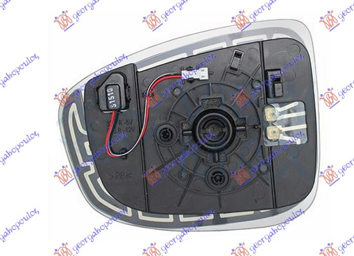 Стакло за ретровизор со греач со мртов агол -15 (конвексно стакло)