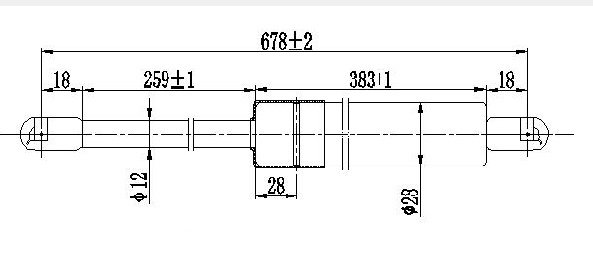 Амортизер (еден) багажник врата (678L-1060N)