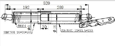 Амортизер (еден) багажник врата (521L-760N)