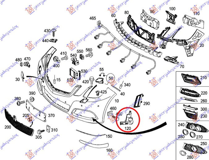 Стега / држач преден браник страничен пластика долен (AMG-LINE)