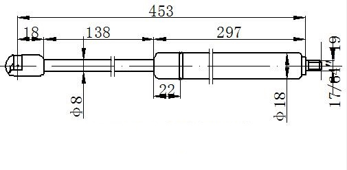 Амортизер (еден) хауба (453L-400N)