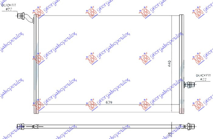 Дополнителен ладилник за мотор бензин - дизел (635x440x16) (MAHLE BEHR PREMIUM LINE)