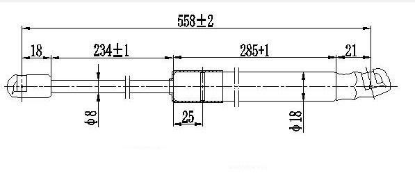 Амортизер (еден) багажник врата (558L-340N)