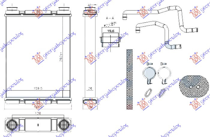 Греалка кабина 1.6 DIG TURBO - 1.6i 16V бензин - 1.5 dCi дизел (202x160x26) (VALEO тип)