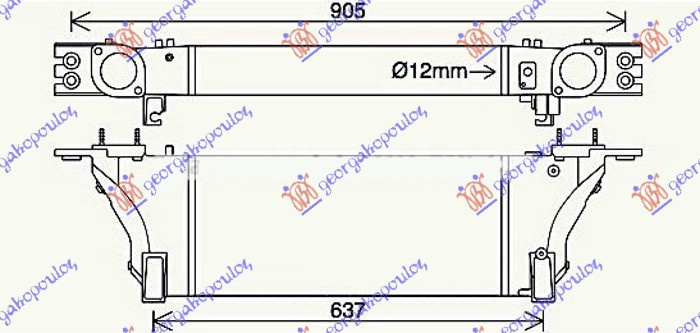 Интеркулер 3.0 dCi дизел (515x225x80)