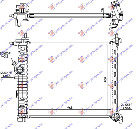 Ладилник за мотор 1,4i-16v TURBO (47x42,8) A14NEL/T (KOYO)