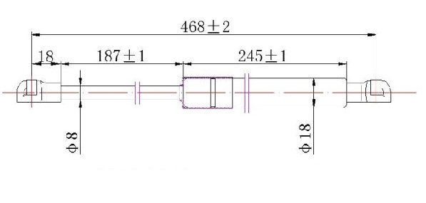 Амортизер (еден) багажник врата (469L-430N)