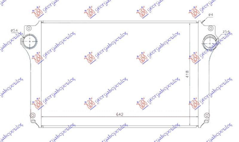 Интеркулер 2.0-2.2 D4D дизел 05- (642x418x26)