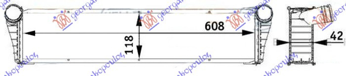 Ладилник за мотор 2.7-2.9-S 3.2-S 3.4-3.6-3.8-4.0 бензин . (34x36.6x4.2) CENTRAL (MAHLE BEHR)