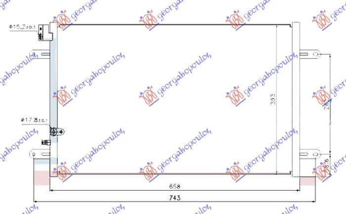 Ладилник за клима 3.0 TFSI-3.2-4.2 FSI-5.2 (S6) бензин - 2.7-3.0 TDI дизел (658x393x16)