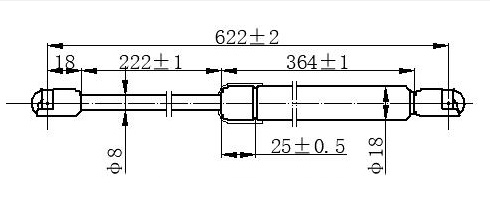 Амортизер (еден) хауба (622L-334N)