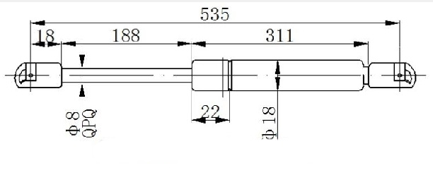 Амортизер (еден) задно стакло на багажник (535L-360N)