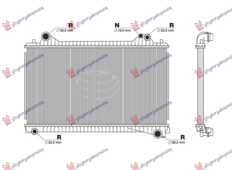Ладилник за мотор 2.0 дизел-хибрид (мануален / автоматски менувач) (720x485x26)
