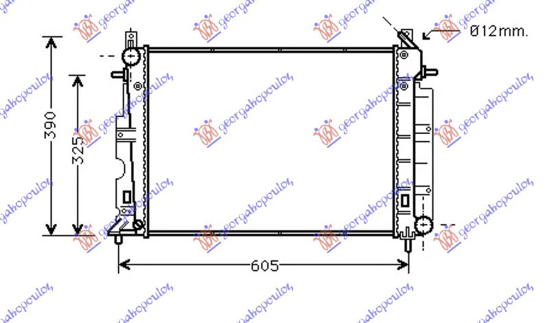 Ладилник за мотор 2.0i16V-2.2TID (50x35x3,2) (автоматски менувач)