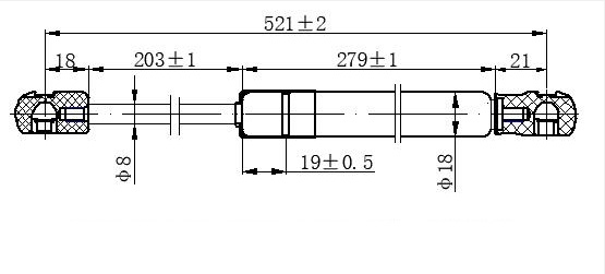 Амортизер (еден) багажник врата (521L-635N)