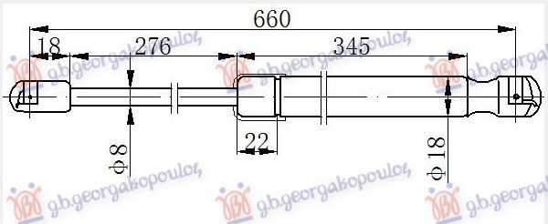 Амортизер (еден) багажник врата караван (661L-540N)