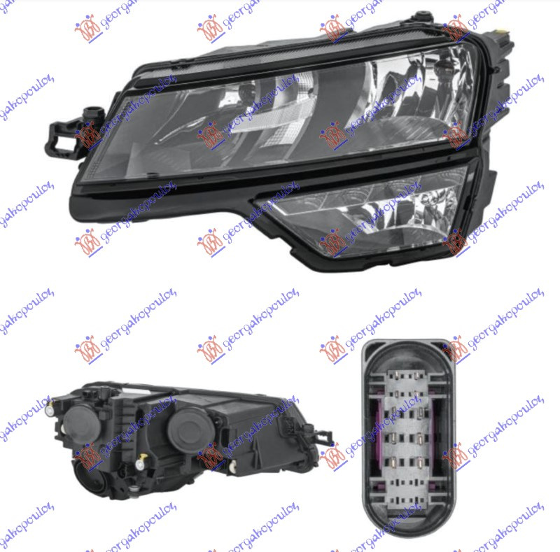 Фар електричен (H7/H1) со LED дневно светло (E) (DEPO)