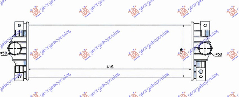 Интеркулер 2.0 xdi дизел (610x160x30)