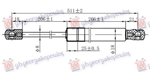 Амортизер (еден) багажник врата (511L-270N)