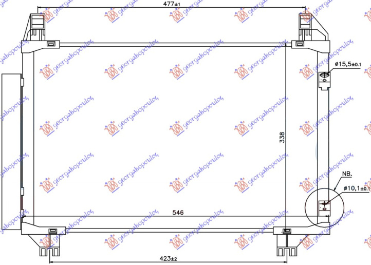 Ладилник за клима 1.0/1.3i16v (497x320x16) јапонски