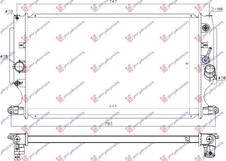 Ладилник за мотор 2,2 D4D дизел (со/без клима) (автоматски менувач) (664x378) (KOYO)