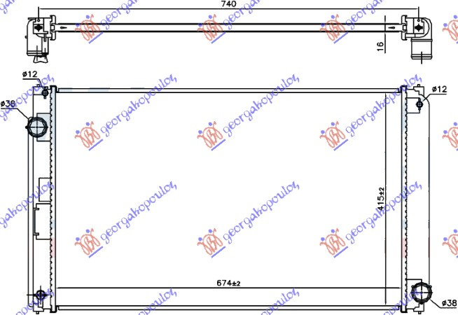 Ладилник за мотор 2.5 HYBDID (Nx300H) бензин (мануален / автоматски менувач) (675x415x16)