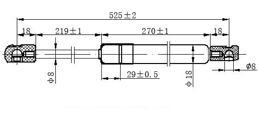 Амортизер (еден) багажник врата (525L-150N)