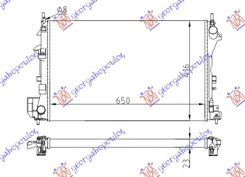 Ладилник за мотор 1.6-18I 16V (со/без клима) (65x40,5) Z16xE-Z18xE (MAHLE BEHR)